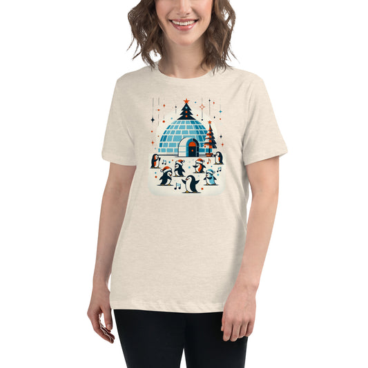 Penguin Dance Christmas Party Women's Relaxed T-Shirt