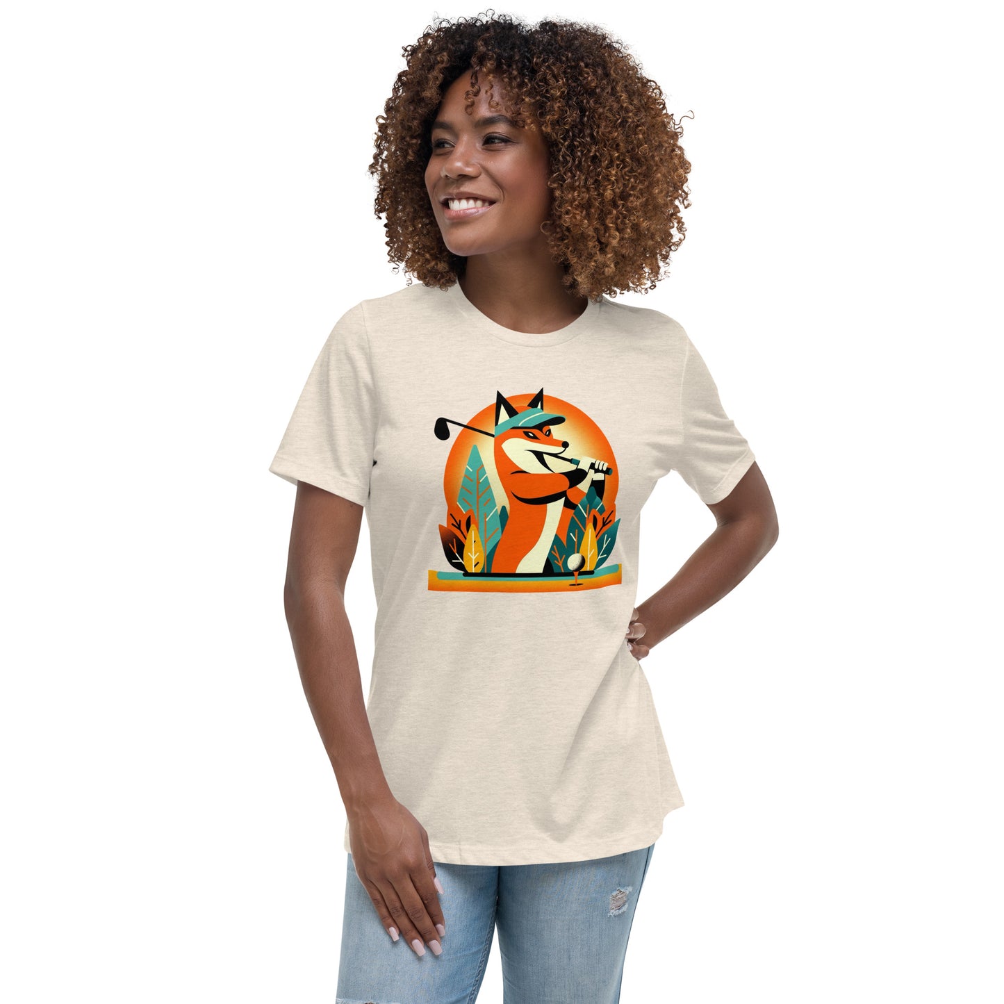 Golf Girl Minimalist Fox on the Fairway - Women’s Relaxed T-Shirt