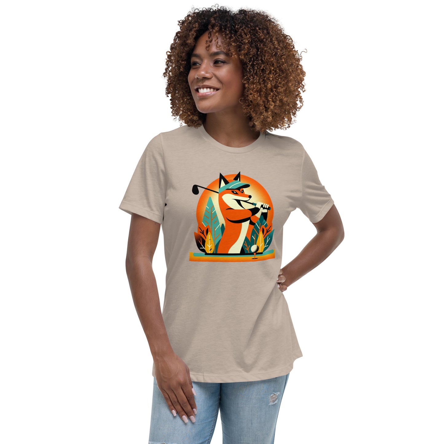 Golf Girl Minimalist Fox on the Fairway - Women’s Relaxed T-Shirt
