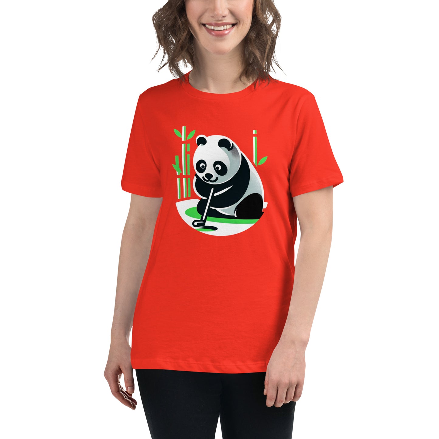 Golf Girl Minimalist Panda Putter - Women’s Relaxed T-Shirt