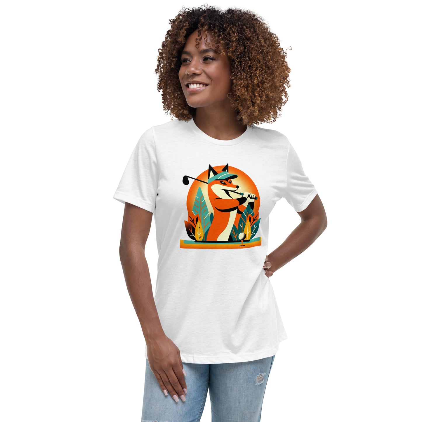 Golf Girl Minimalist Fox on the Fairway - Women’s Relaxed T-Shirt