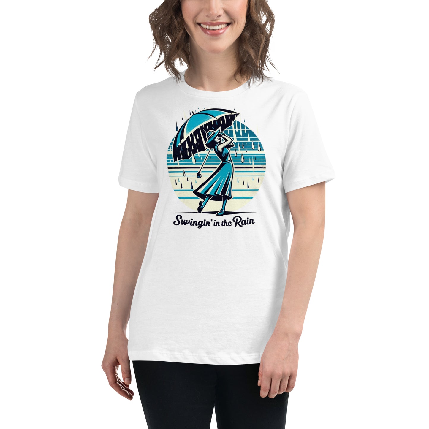 Swinging in the Rain Women's Golf Relaxed T-Shirt