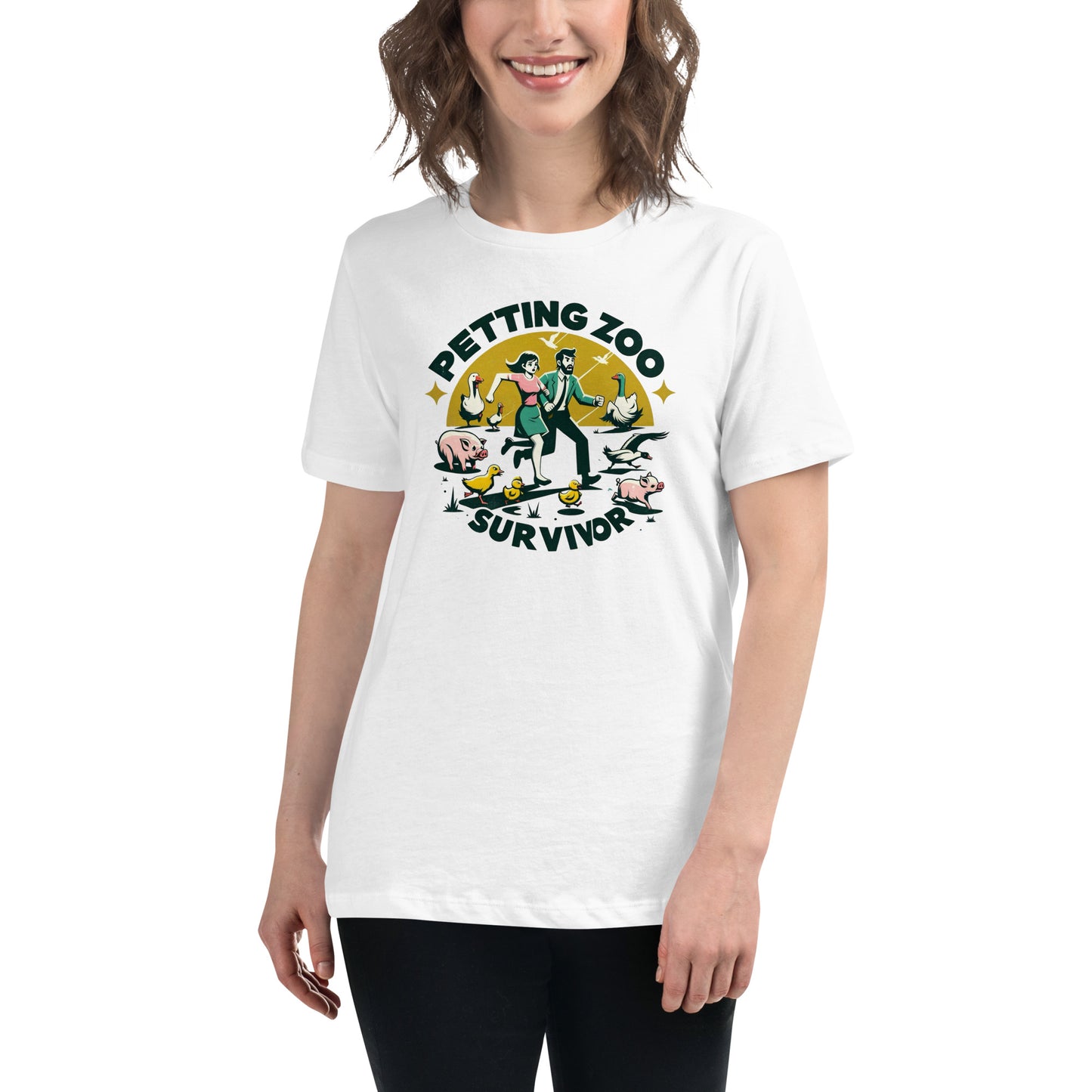 Petting Zoo Survivor Graphic Women's Relaxed T-Shirt