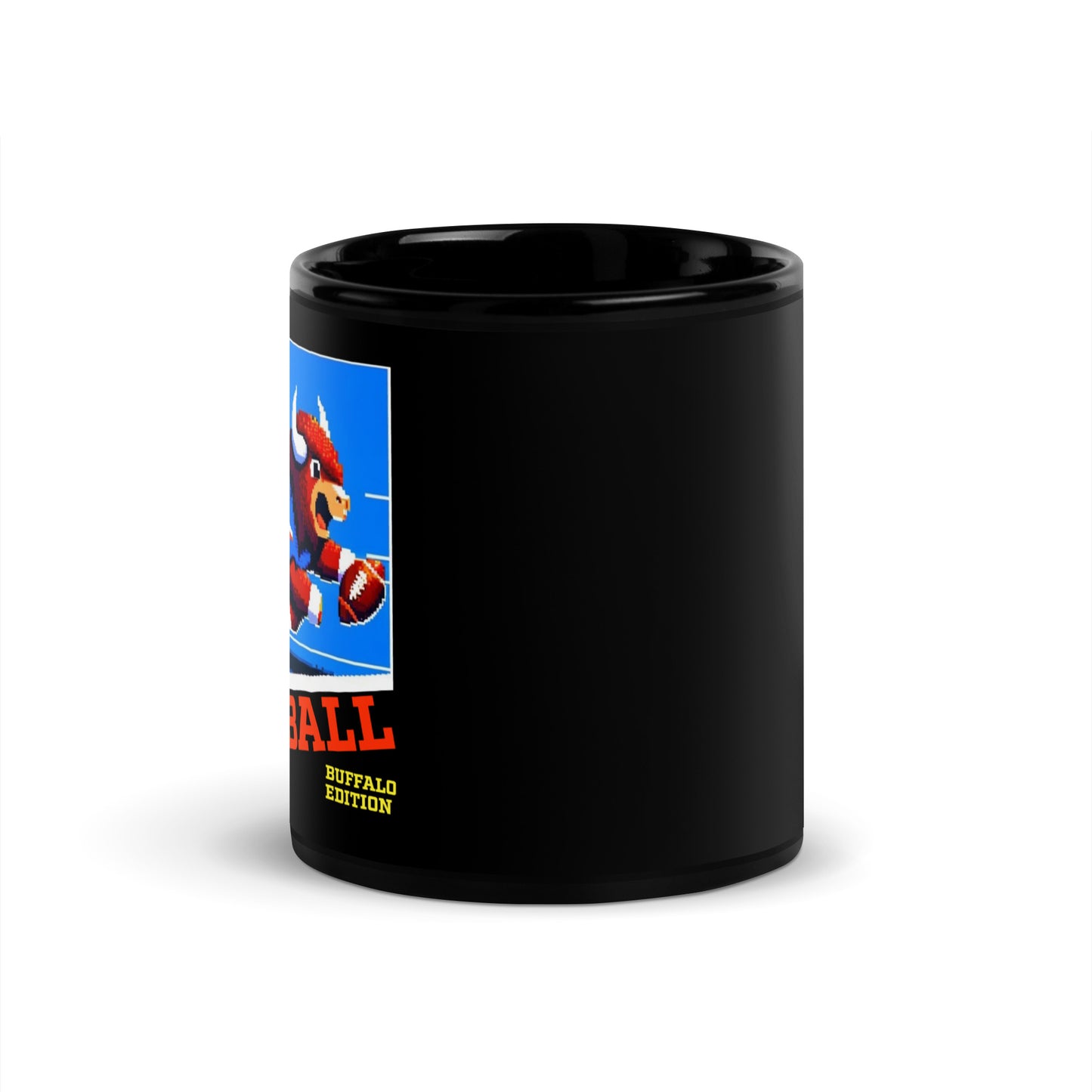 Buffalo Video Game Football Bison Black Glossy Mug