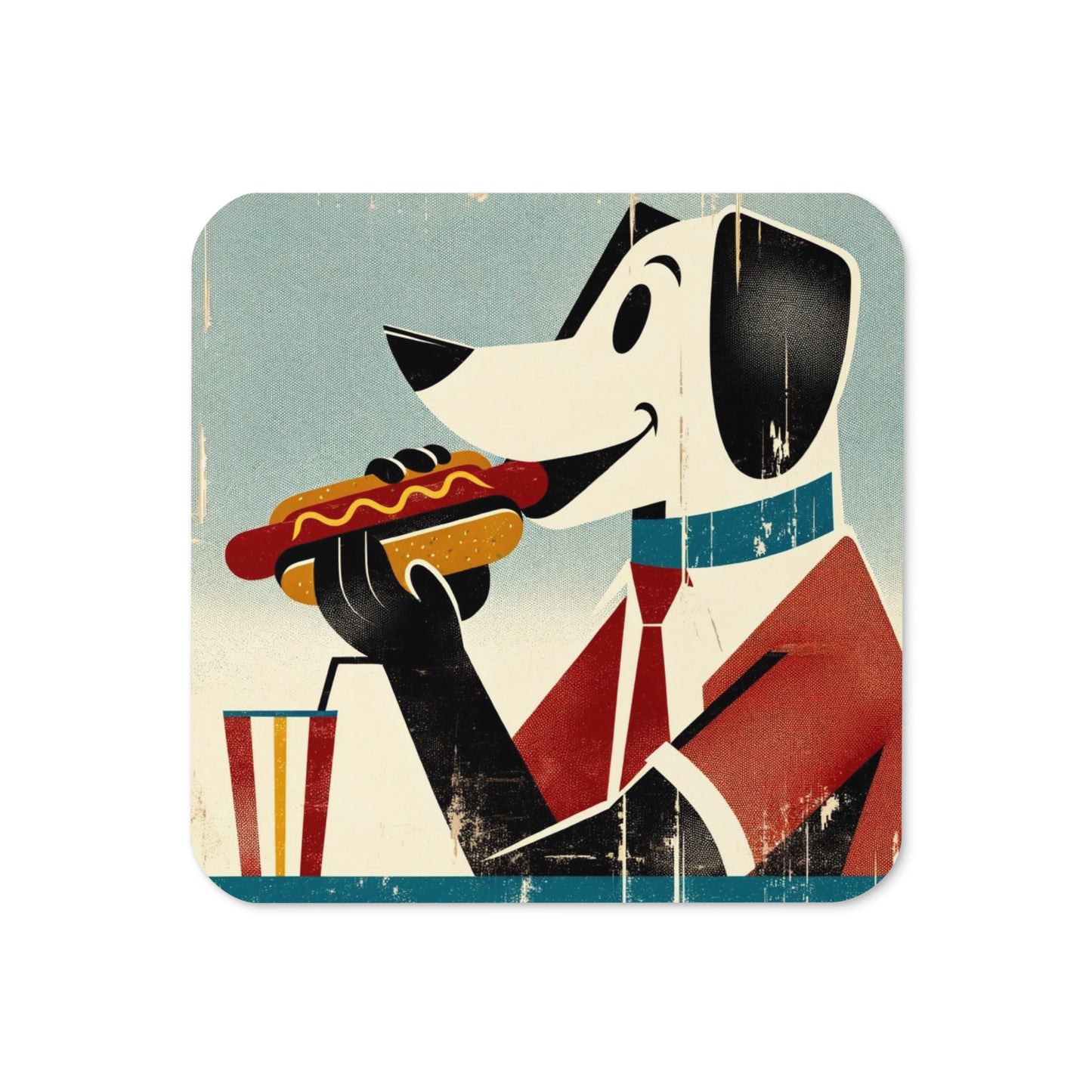 Canine Cravings: The Hot Dog Delight Cork-back coaster