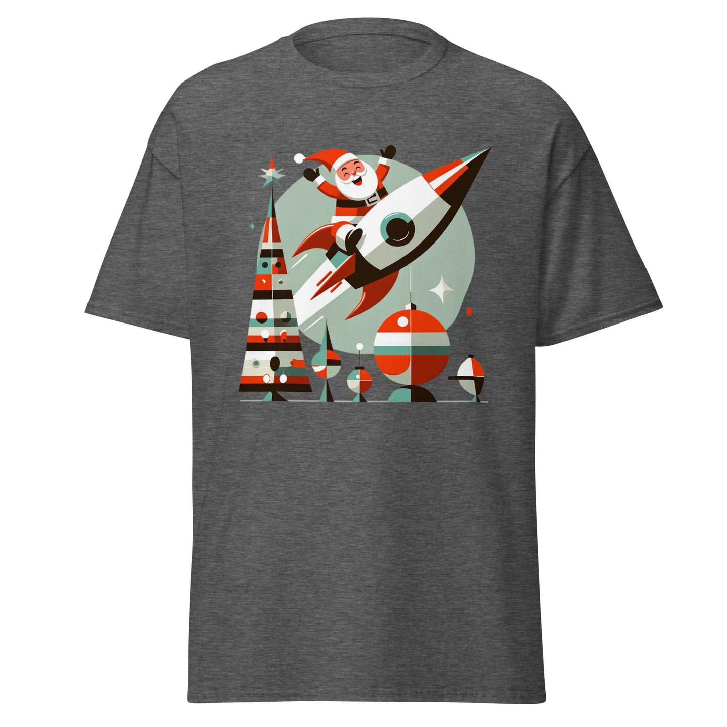 Rocketing with Santa: A Retro Christmas Adventure Vintage Vibe Holiday Christmas T-Shirt