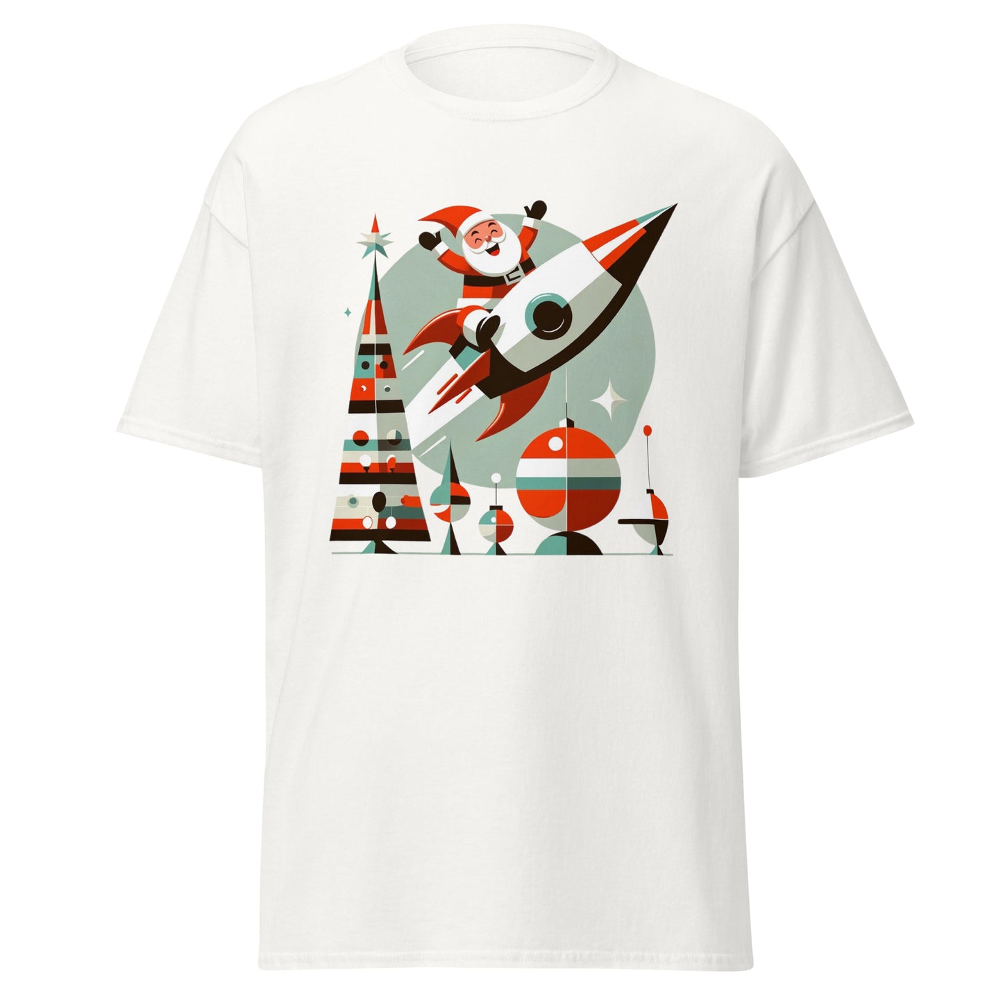 Rocketing with Santa: A Retro Christmas Adventure Vintage Vibe Holiday Christmas T-Shirt