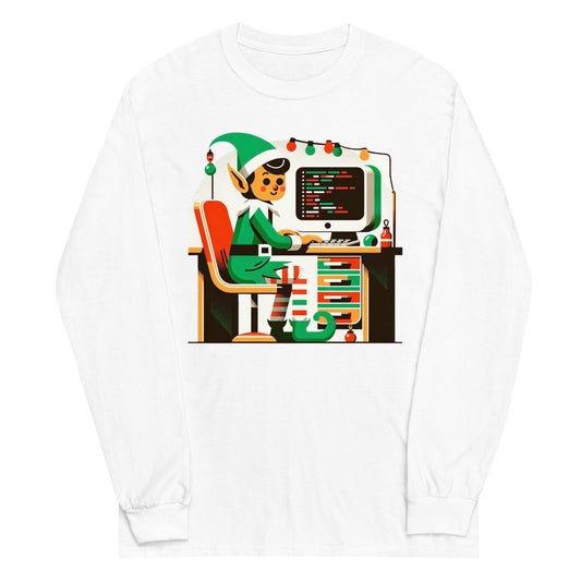 Elf Engineer: Coding the Christmas Cheer with Festive Software Solutions Men’s Long Sleeve Shirt