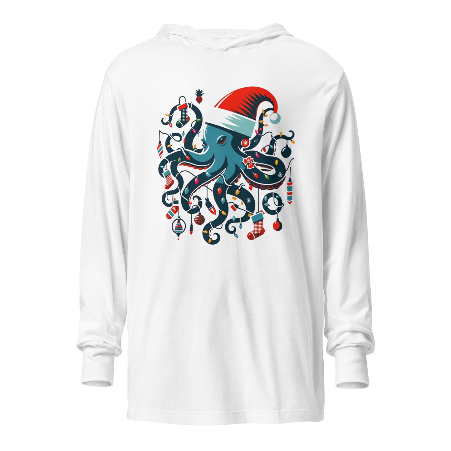 Kraken Christmas: Tangled in Tradition Hooded long-sleeve tee