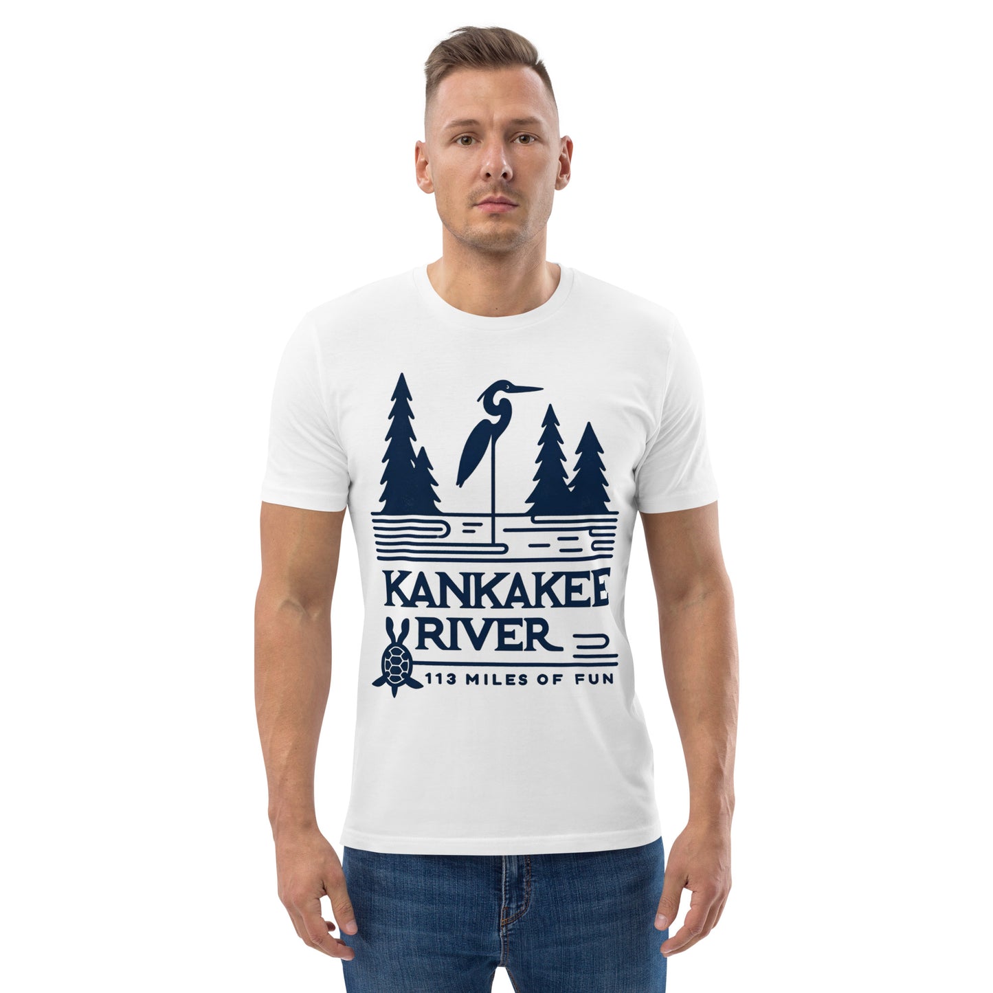 Illinois Waters Kankakee River “113 miles of fun” Unisex organic cotton t-shirt