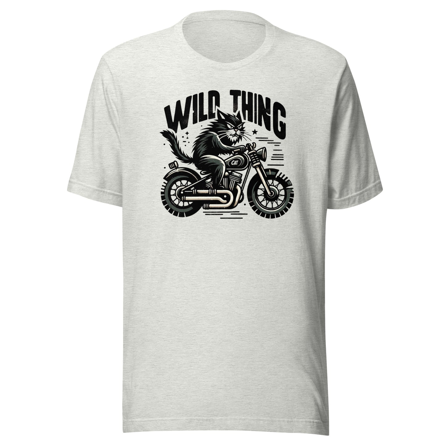 Wild Thing Cat on Motorcycle Unisex t-shirt