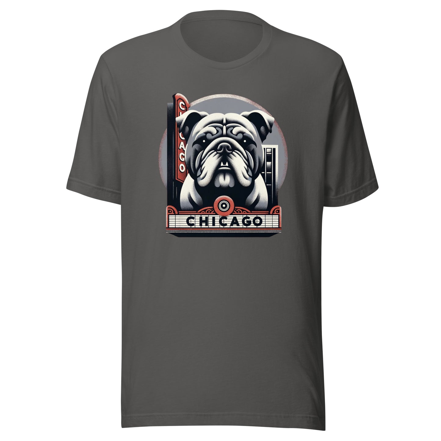 Iron Paws: Bulldog Dog Might - Chicago Strength Unisex t-shirt