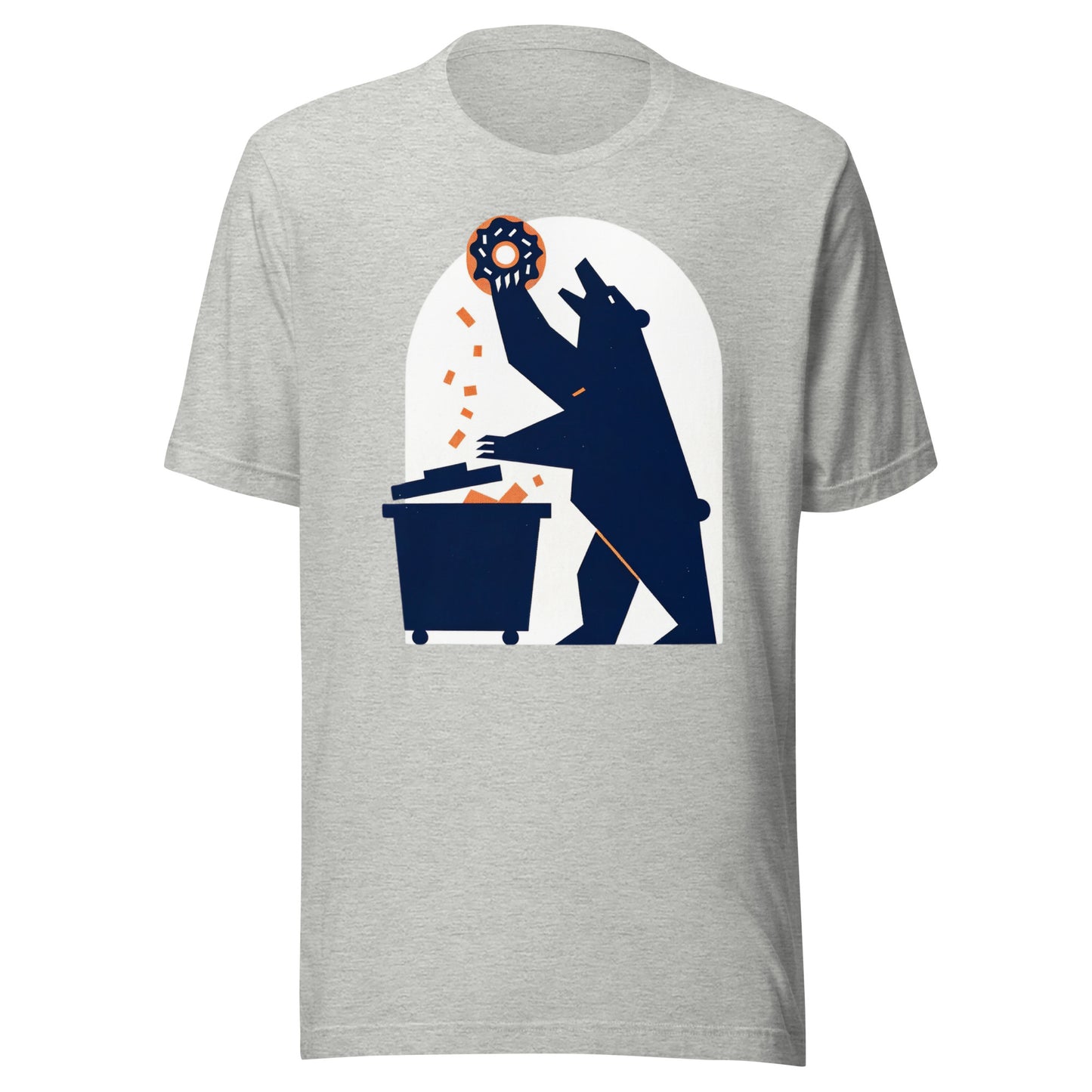 Bear Trash Diving with Donut Minimalistic Chicago Fan Tee - Unisex