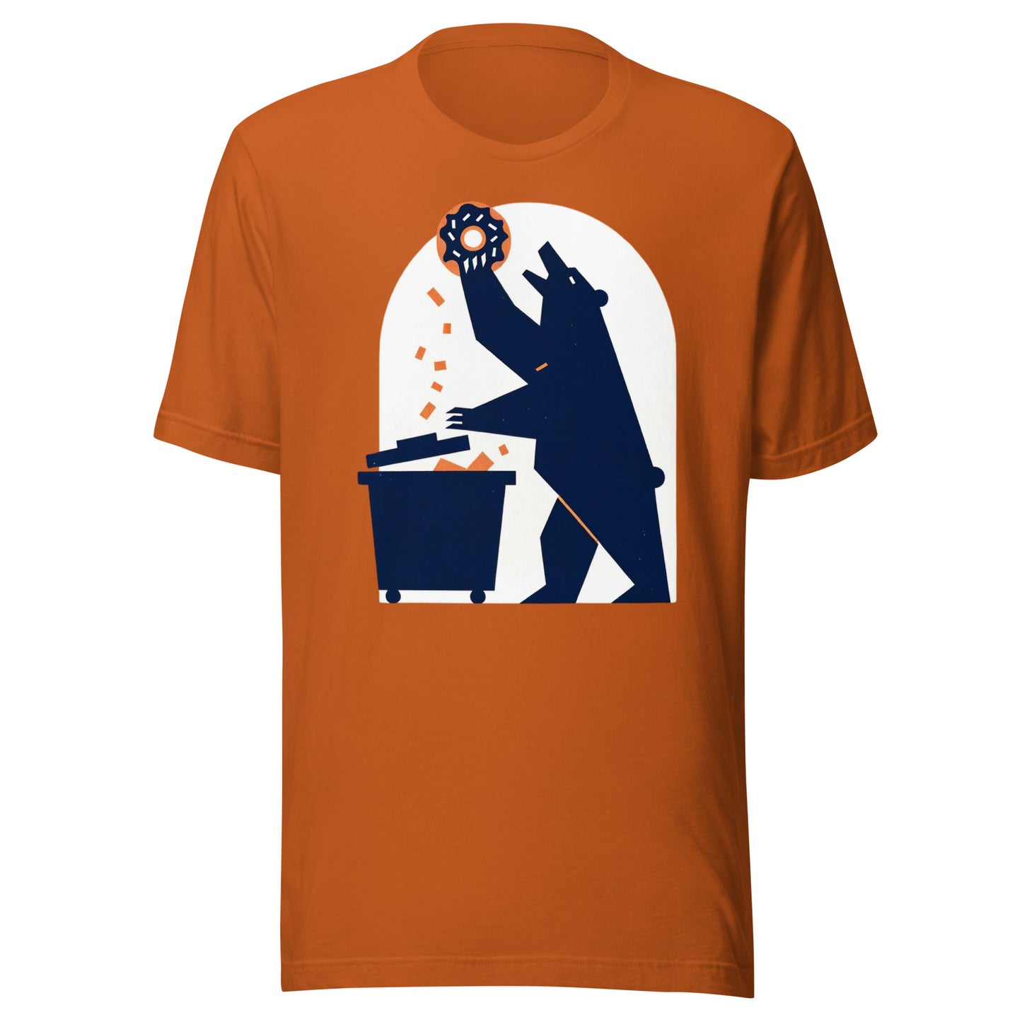 Bear Trash Diving with Donut Minimalistic Chicago Fan Tee - Unisex