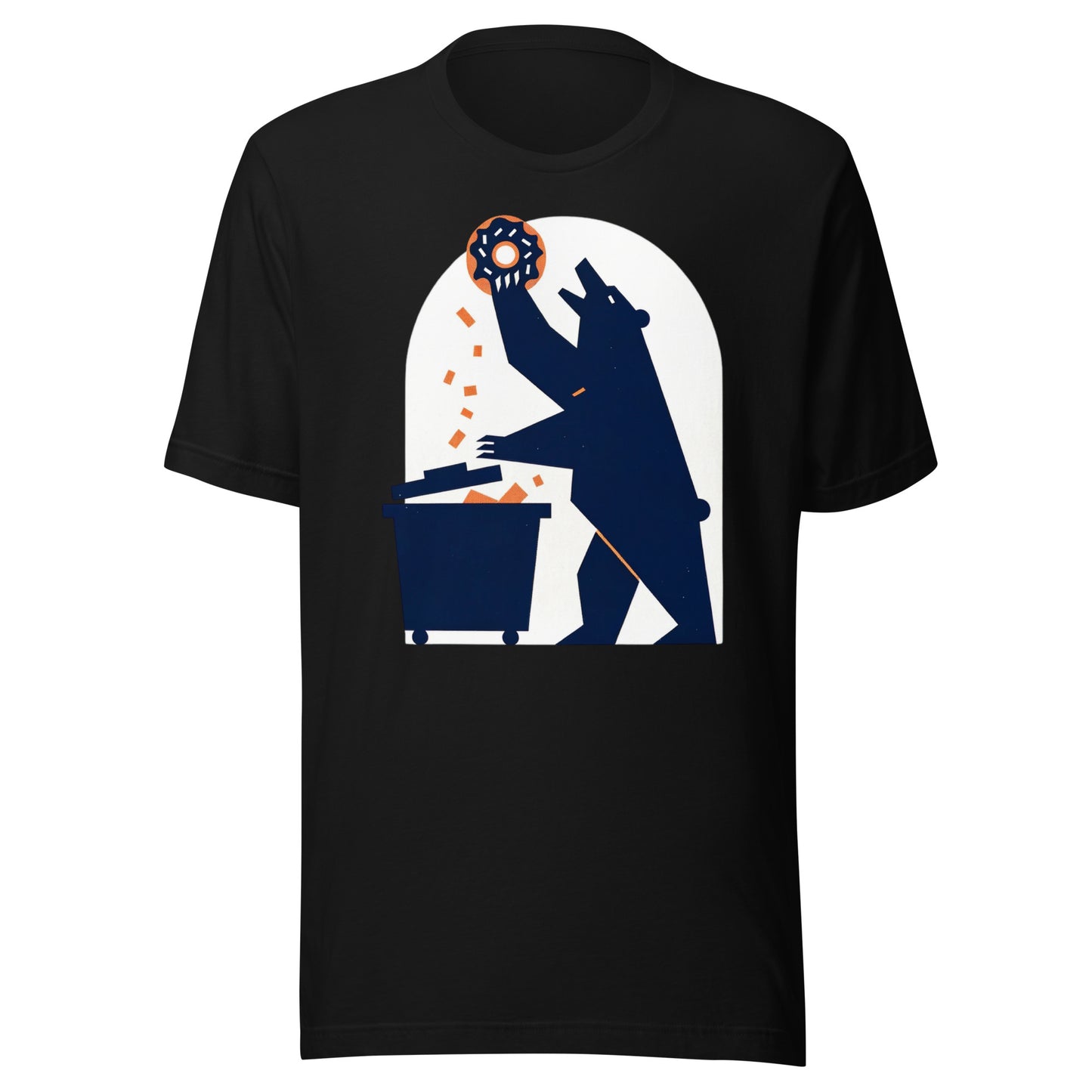 Bear Trash Diving with Donut Minimalistic Chicago Fan Tee - Unisex