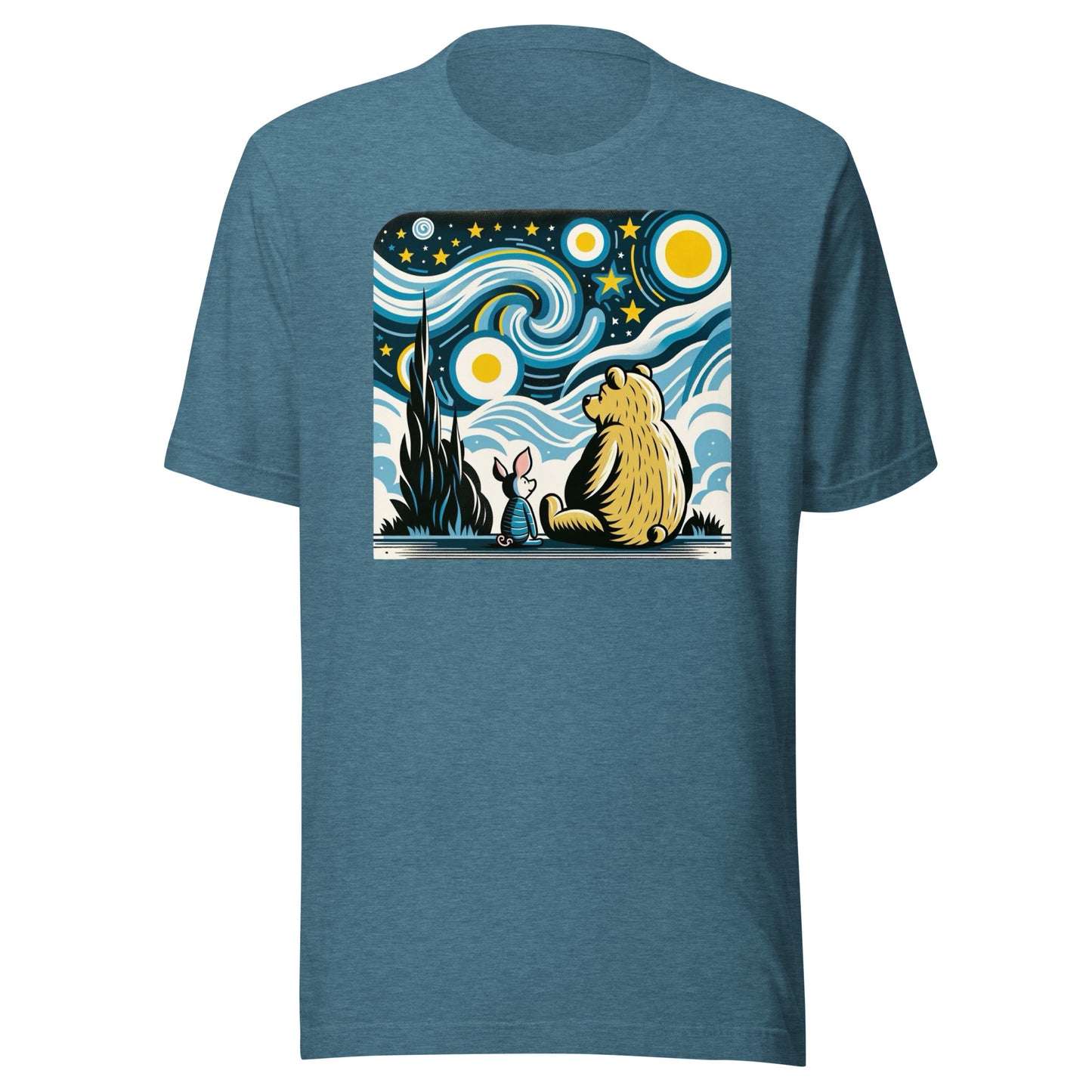 Starry Night Evening Pooh Relaxed Graphic Unisex t-shirt