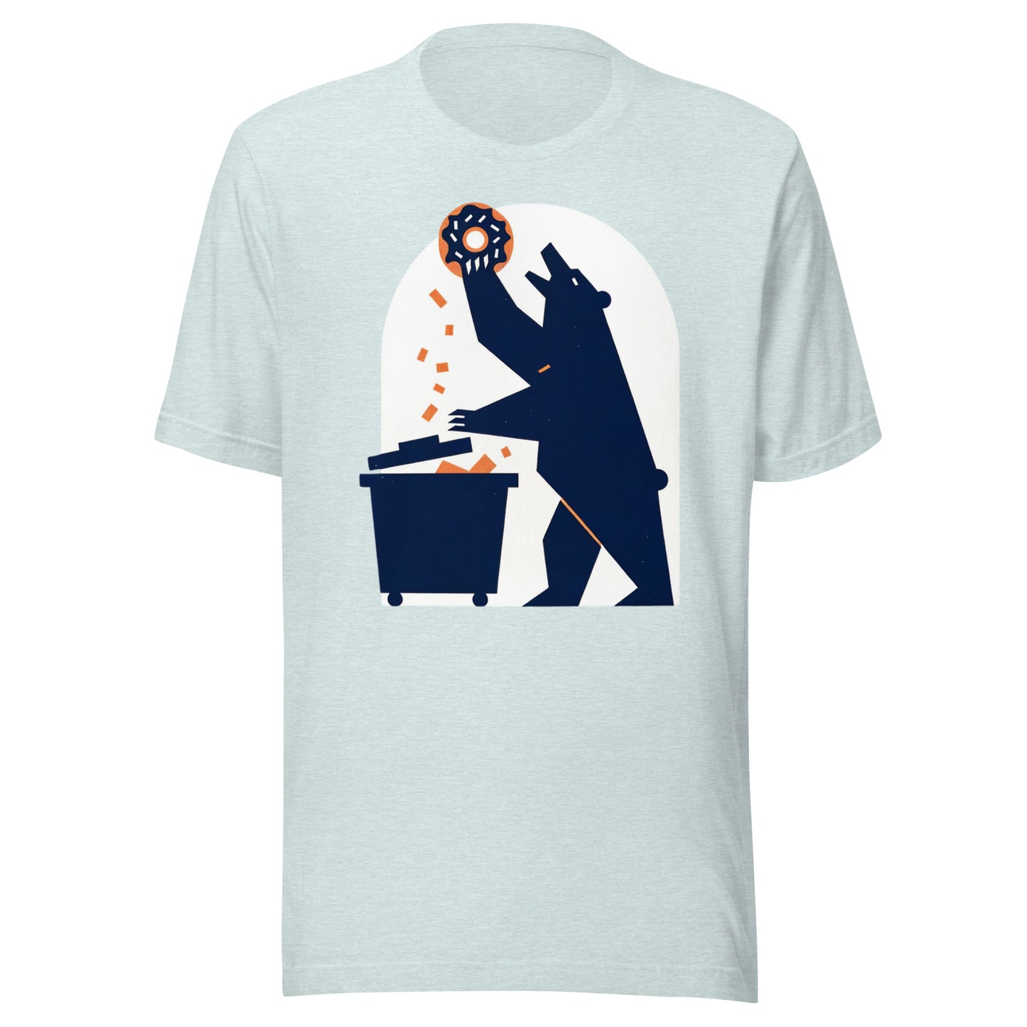 Bear Trash Diving with Donut Minimalistic Chicago Fan Tee - Unisex