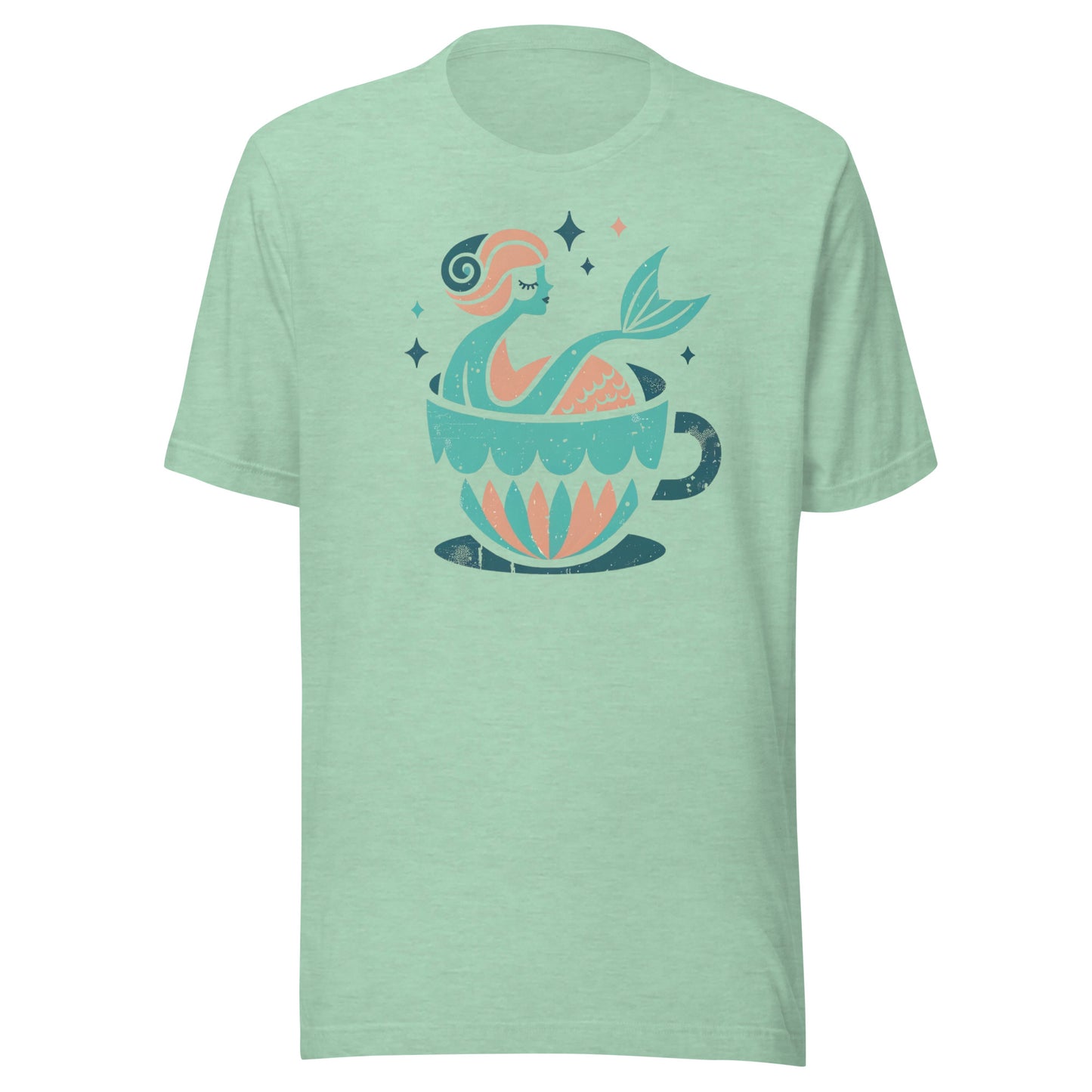 Mermaid in a Cup - Retro-Inspired Unisex Tee in Green & Pink