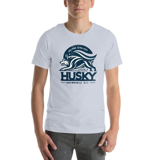 Husky Snowmobile Oil Graphic Unisex t-shirt