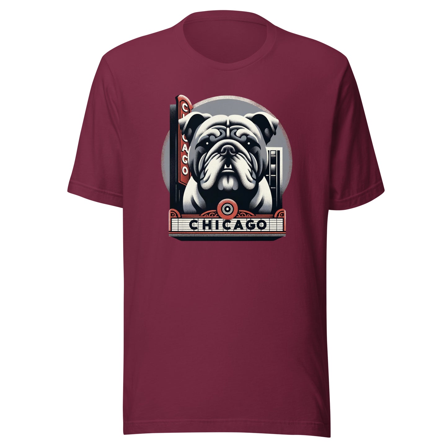 Iron Paws: Bulldog Dog Might - Chicago Strength Unisex t-shirt