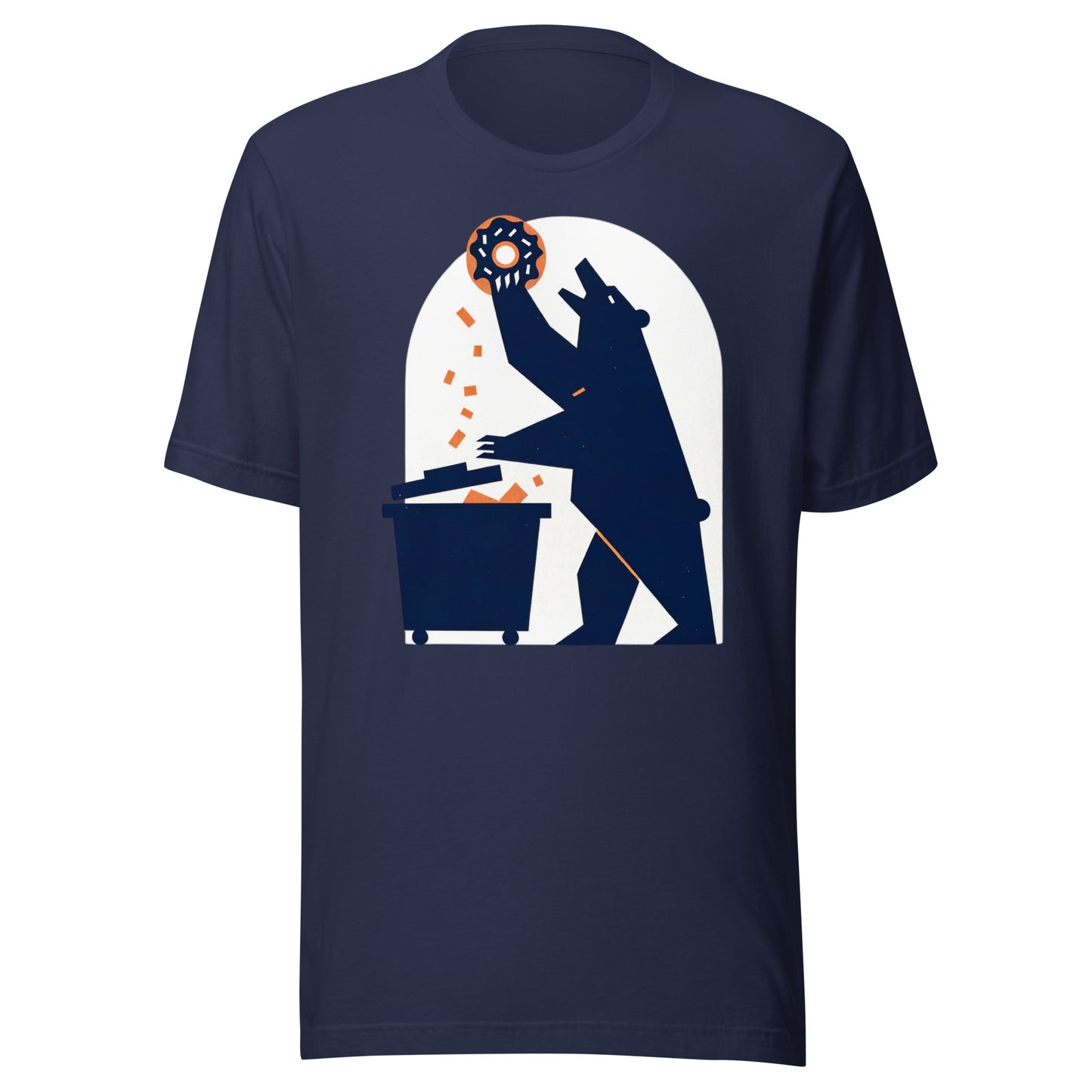 Bear Trash Diving with Donut Minimalistic Chicago Fan Tee - Unisex