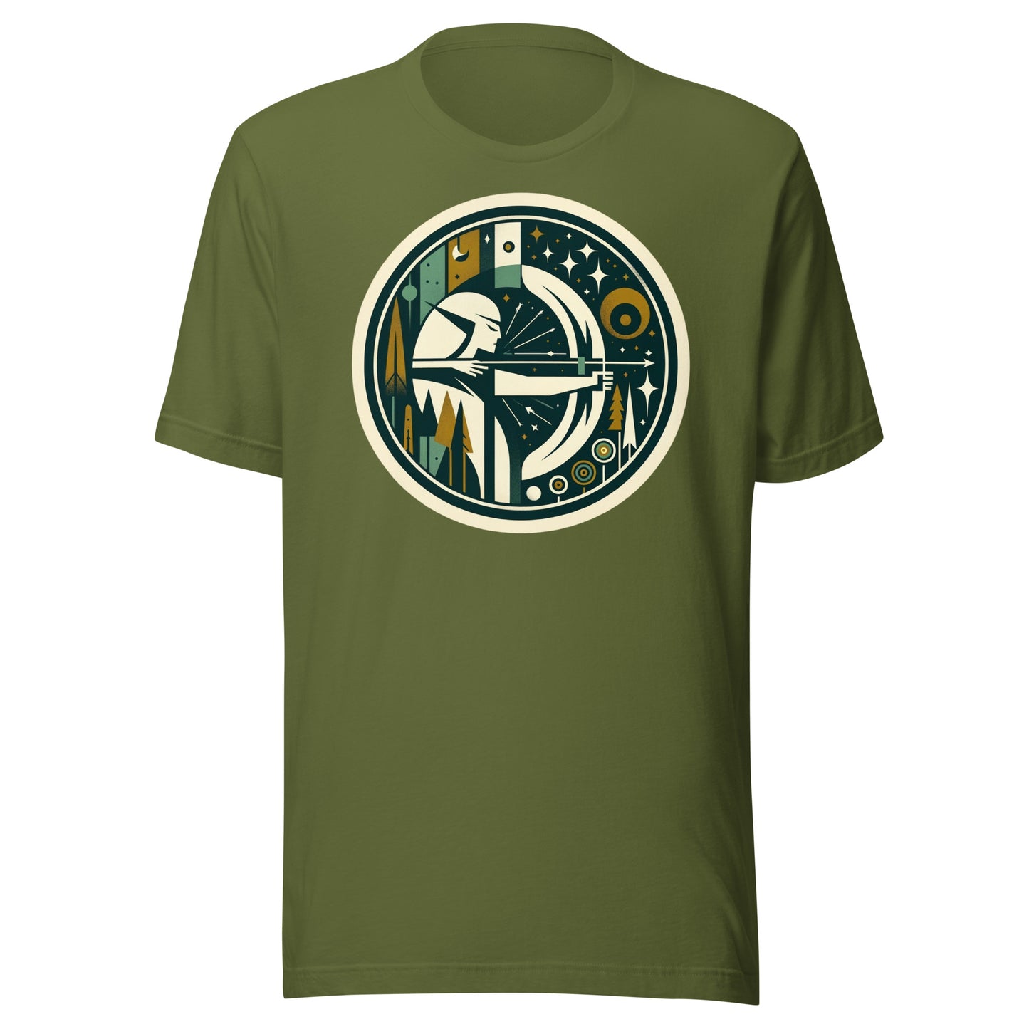 Elven Starshot: Precision Archery in the Enchanted Forest Unisex t-shirt