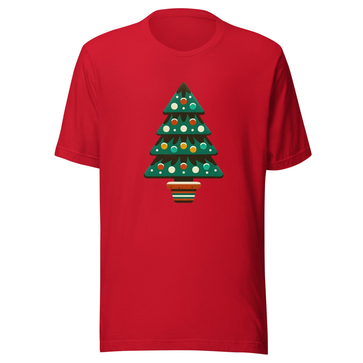 Merry Minimalist: Simple Christmas Tree with Lights Holiday Tee