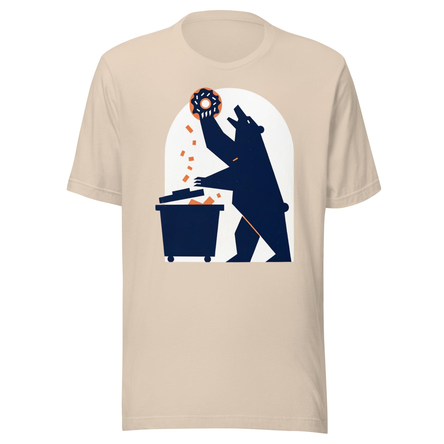 Bear Trash Diving with Donut Minimalistic Chicago Fan Tee - Unisex