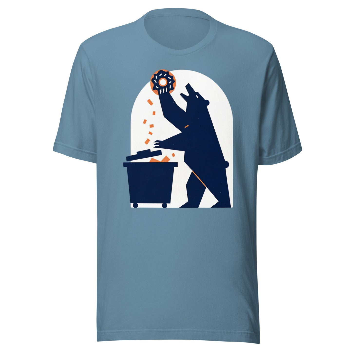 Bear Trash Diving with Donut Minimalistic Chicago Fan Tee - Unisex