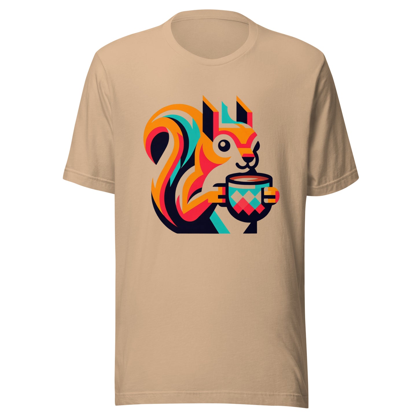 Espresso Squirrel: Vibrant Coffee Companion - Whimsical Wildlife Unisex T-Shirt