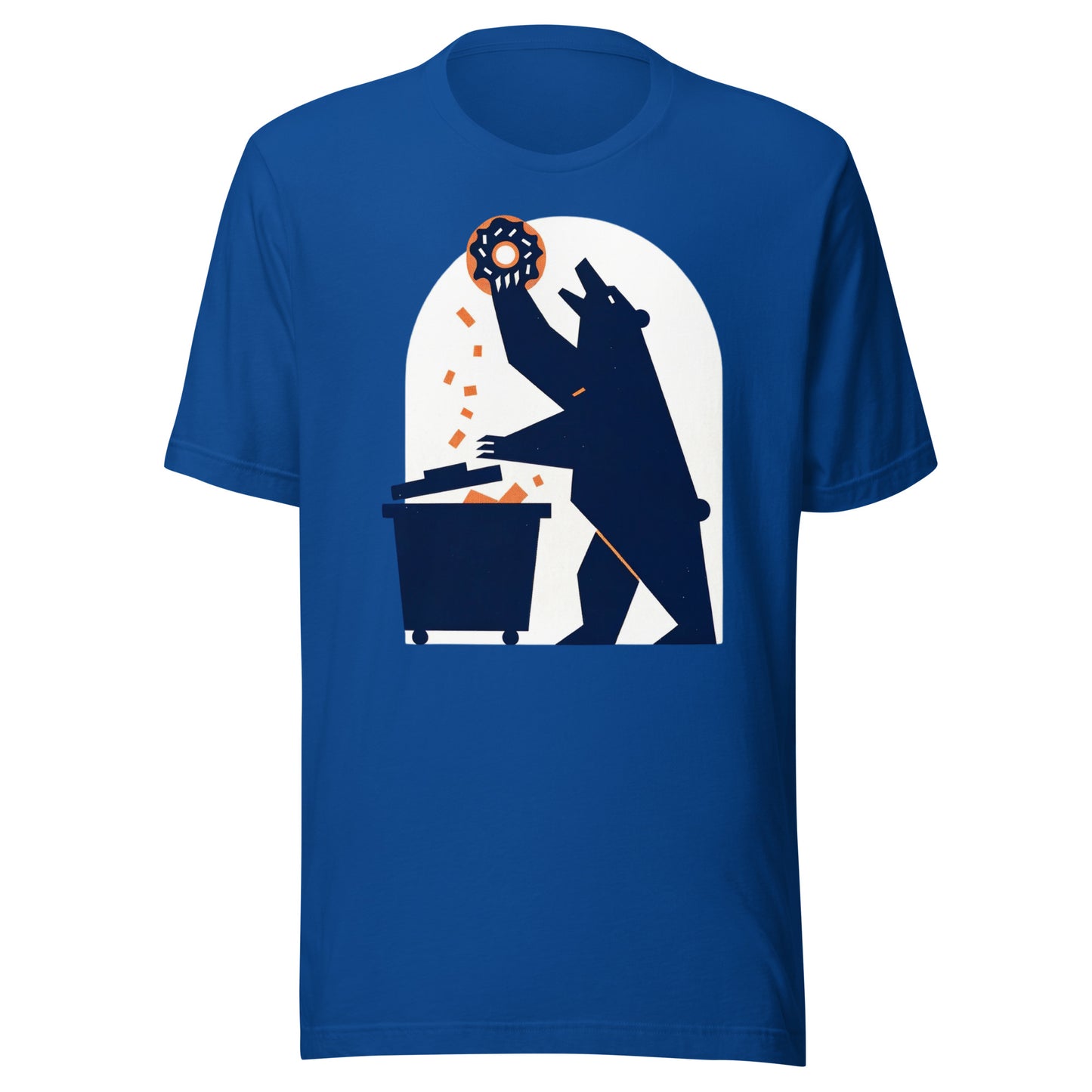 Bear Trash Diving with Donut Minimalistic Chicago Fan Tee - Unisex