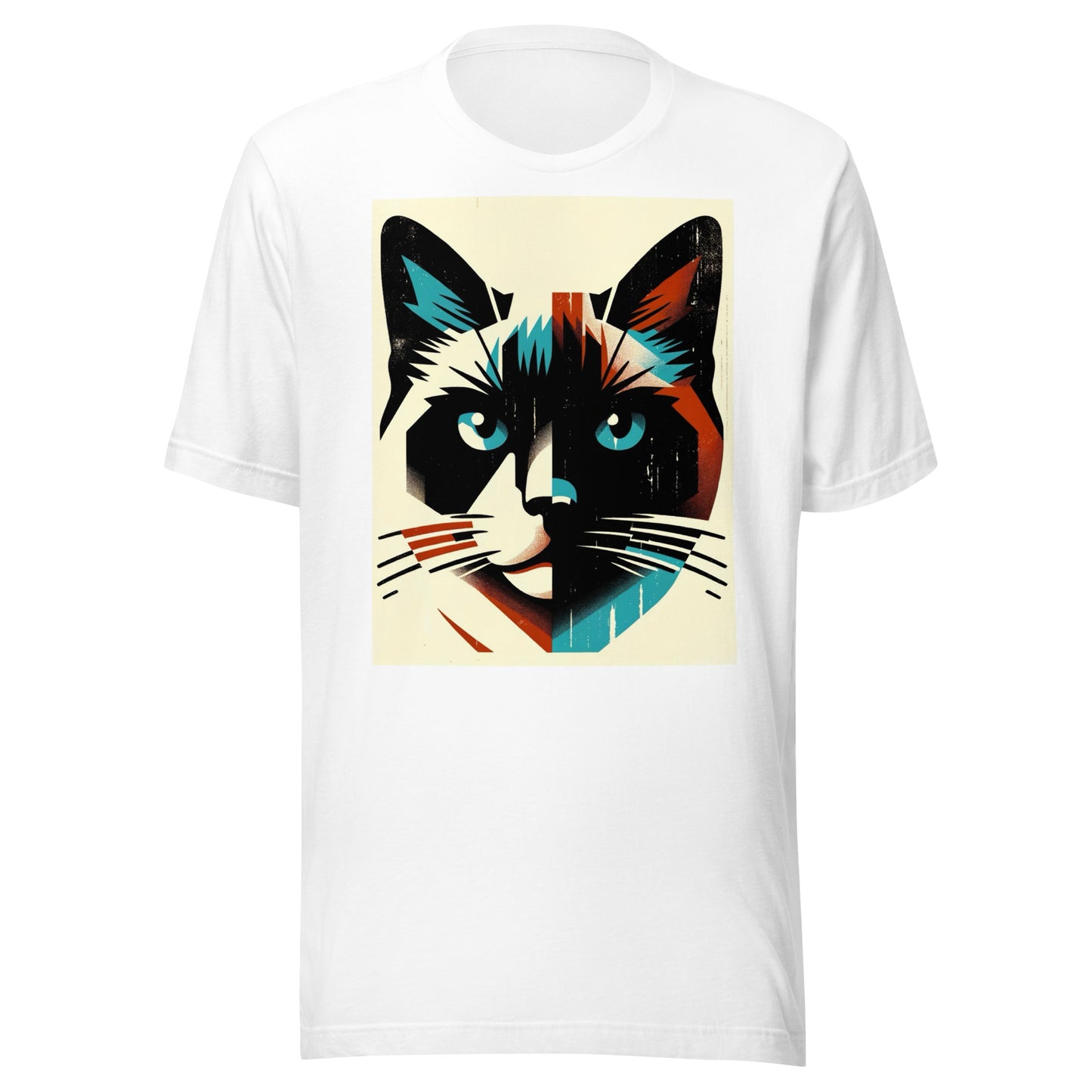 Iron Paws: Siamese Cat Elegance - Cream Hues, Contrasting Points Unisex t-shirt