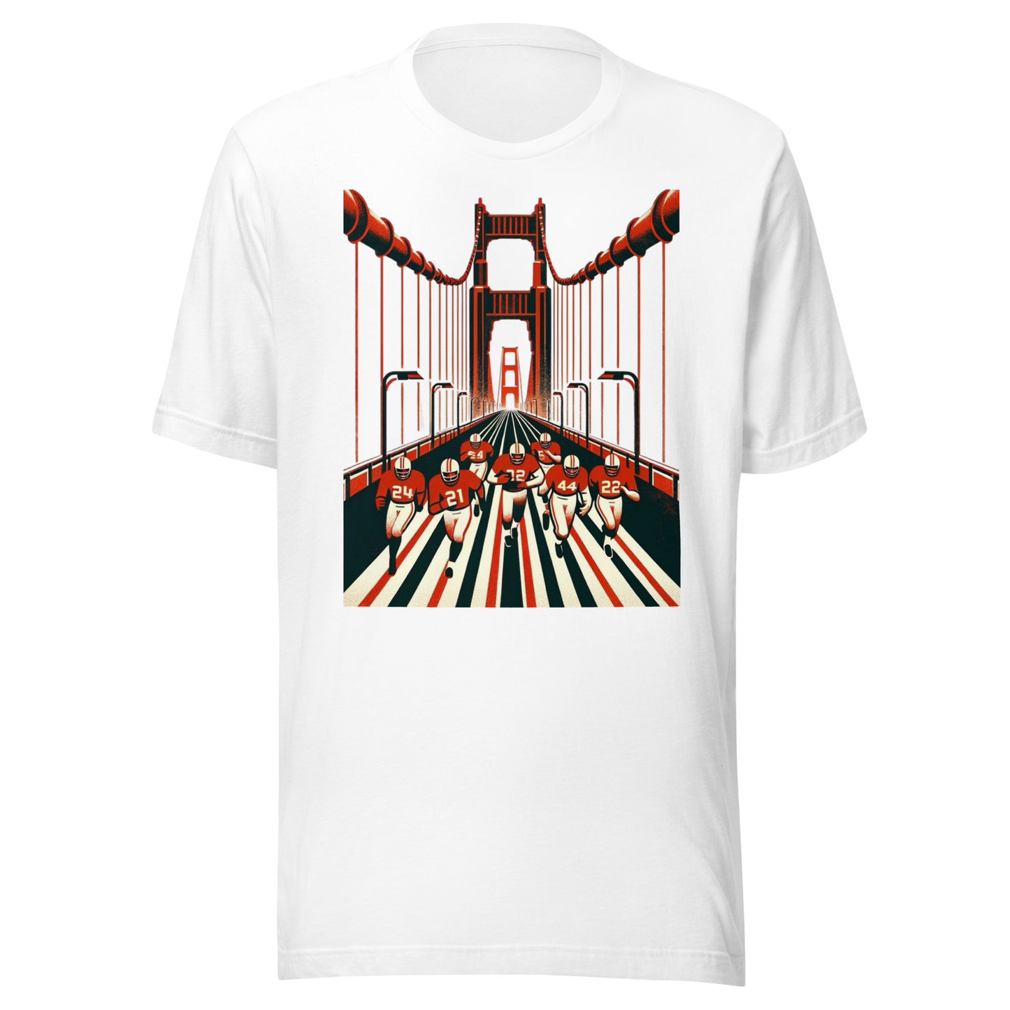 San Francisco Gridiron: Bridge Brigade - Retro Football Tapestry Series Unisex t-shirt