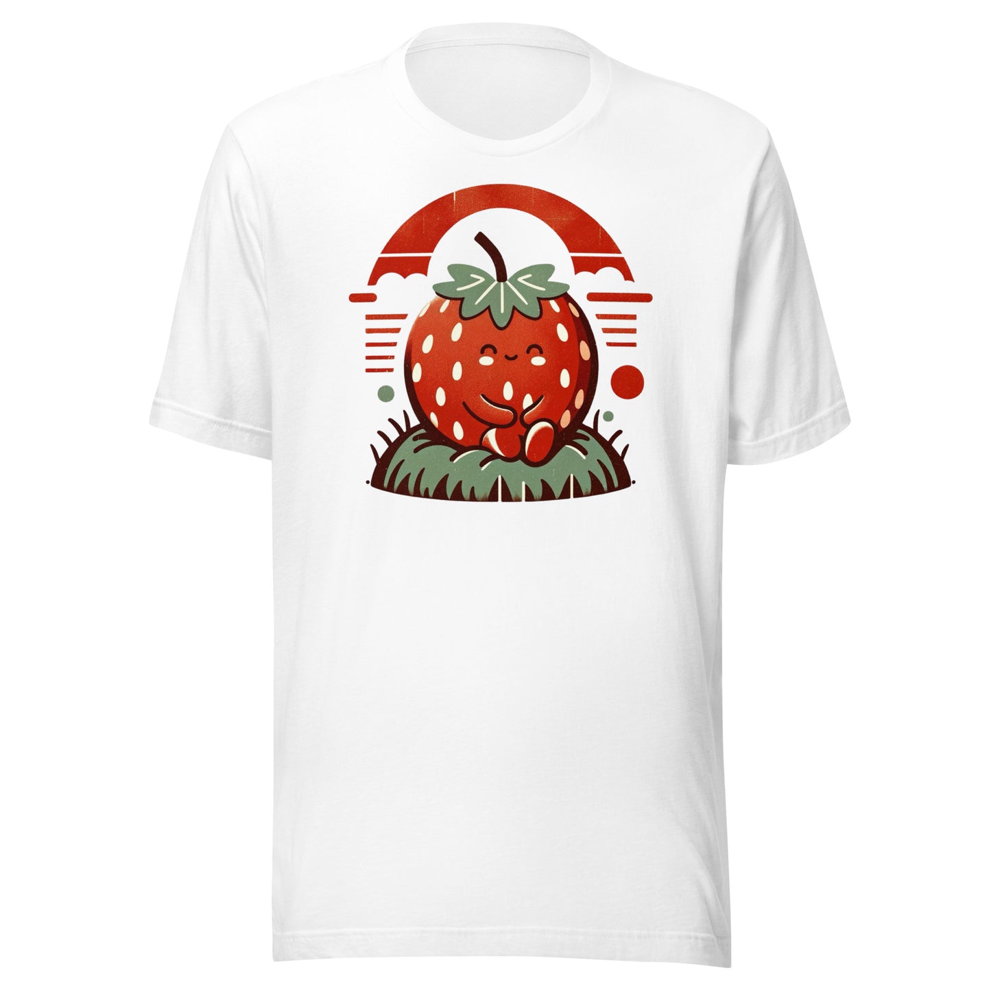 Berry Charming - Smiling Strawberry with Vintage Flair Unisex Tee