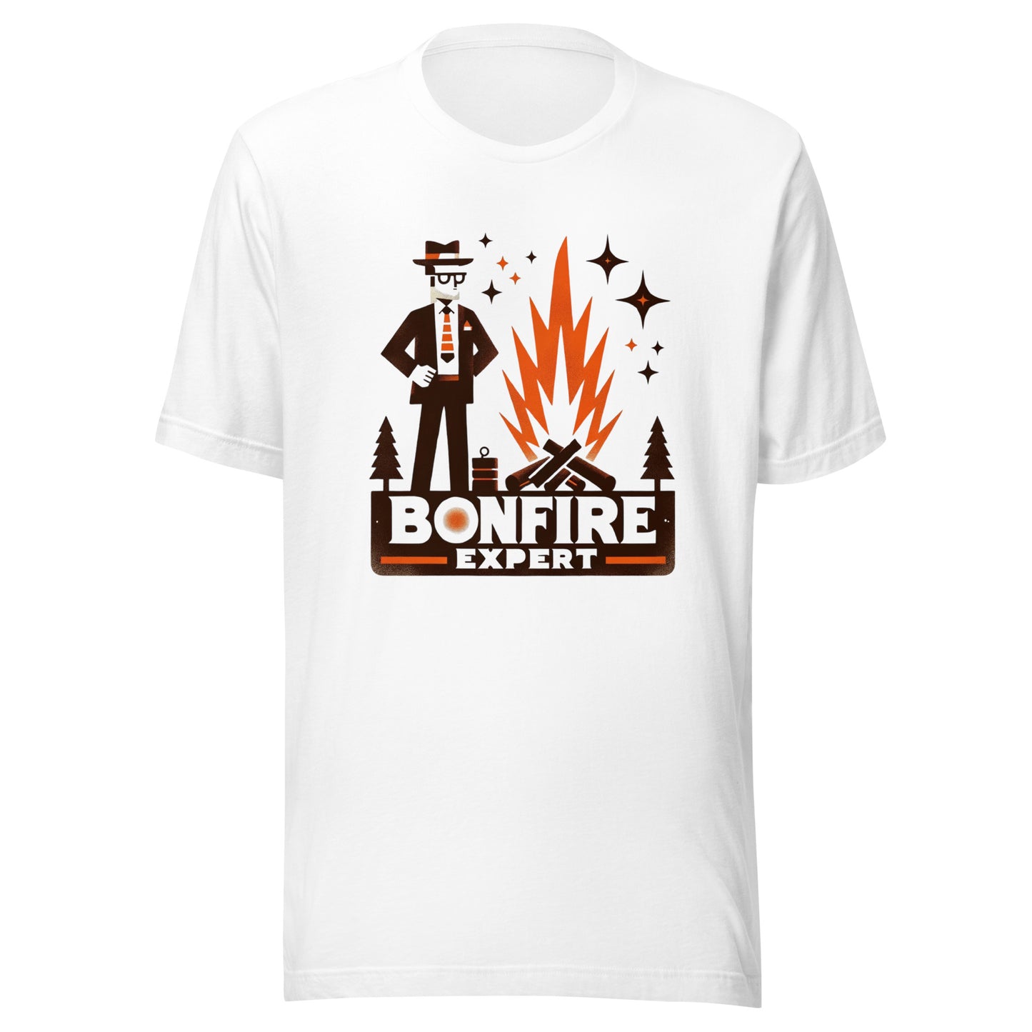 Bonfire Expert Camping Camp Fire Unisex t-shirt