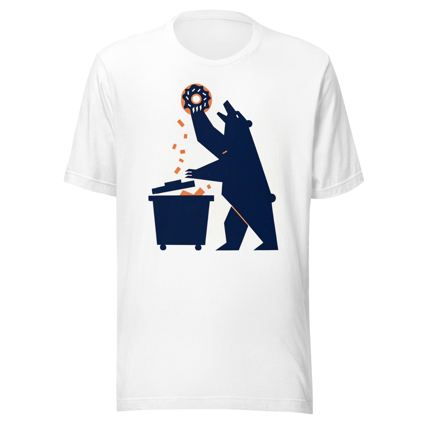 Bear Trash Diving with Donut Minimalistic Chicago Fan Tee - Unisex