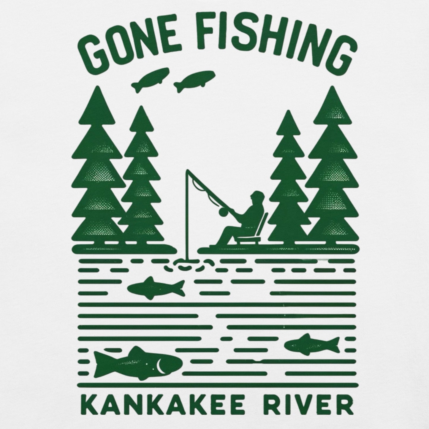 Gone Fishing - Kankakee River Unisex t-shirt