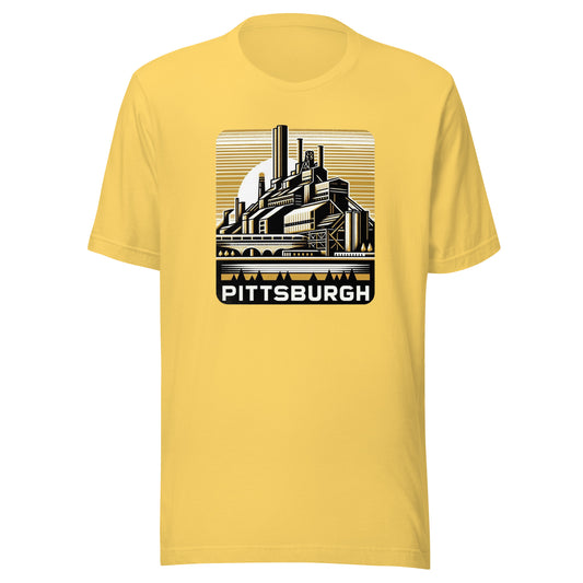 Pittsburgh Gridiron: Steel Mill Toughness - Retro Football Tapestry Series Unisex t-shirt