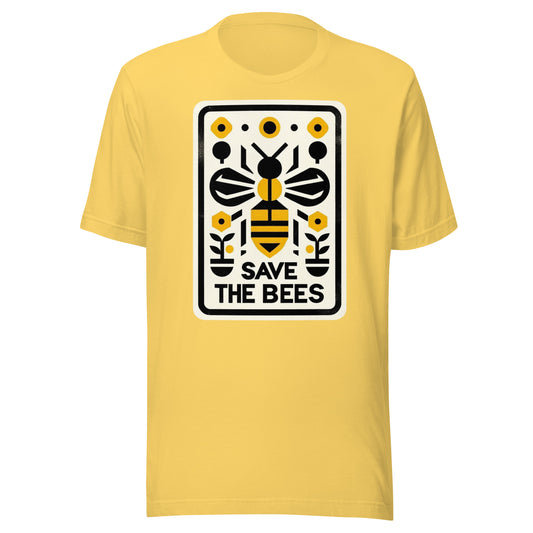 Minimalist Bee Conservation Graphic: Save The Bees Unisex t-shirt