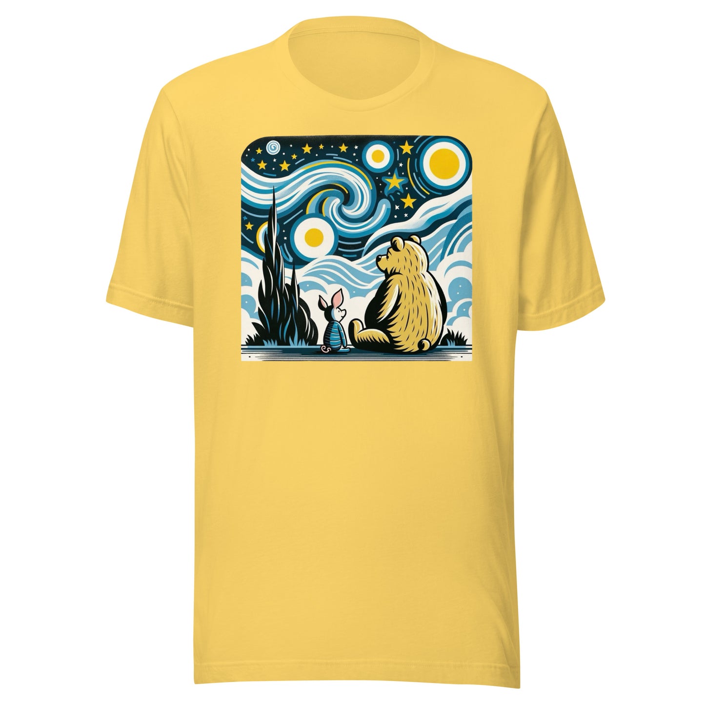 Starry Night Evening Pooh Relaxed Graphic Unisex t-shirt