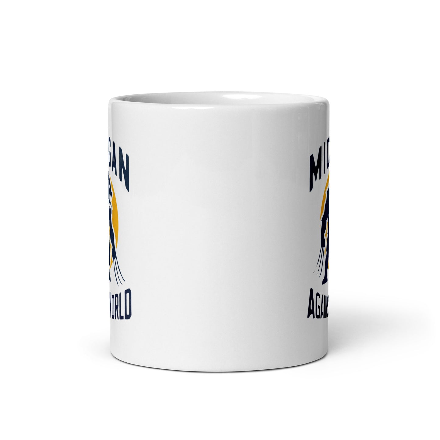 Michigan Against The World White glossy mug