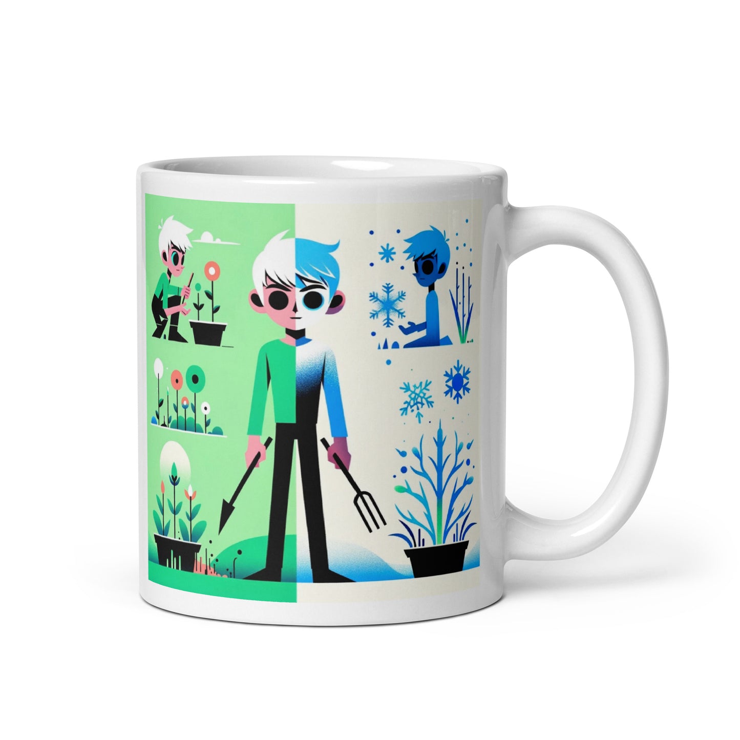 Jack Frost's Winter Garden: Cultivating Christmas Joy with Magical Plants White glossy mug