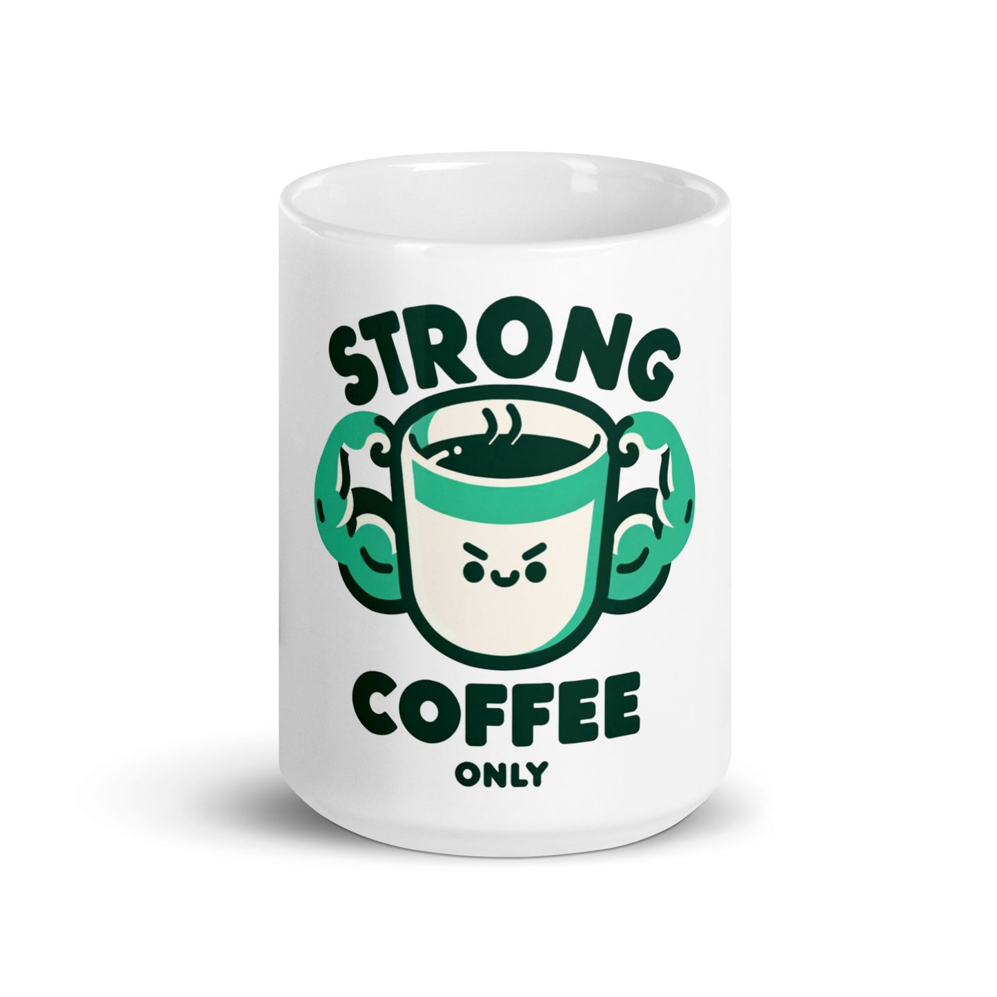 Strong Coffee Only: Mr. Buff Cup – White glossy mug