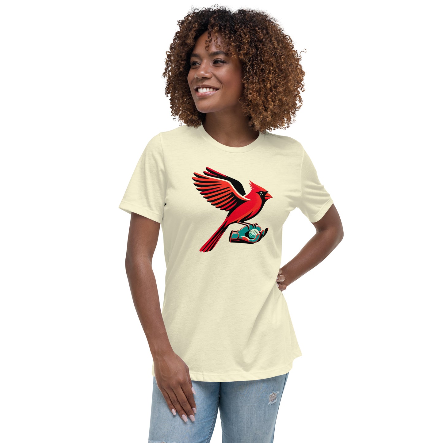 Golf Girl Minimalist Cardinal Birdie - Women’s Relaxed T-Shirt