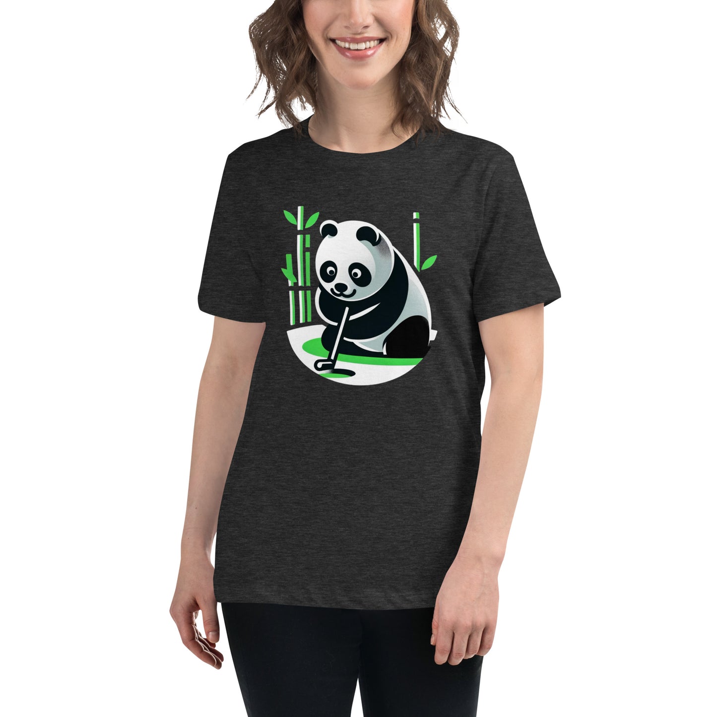 Golf Girl Minimalist Panda Putter - Women’s Relaxed T-Shirt