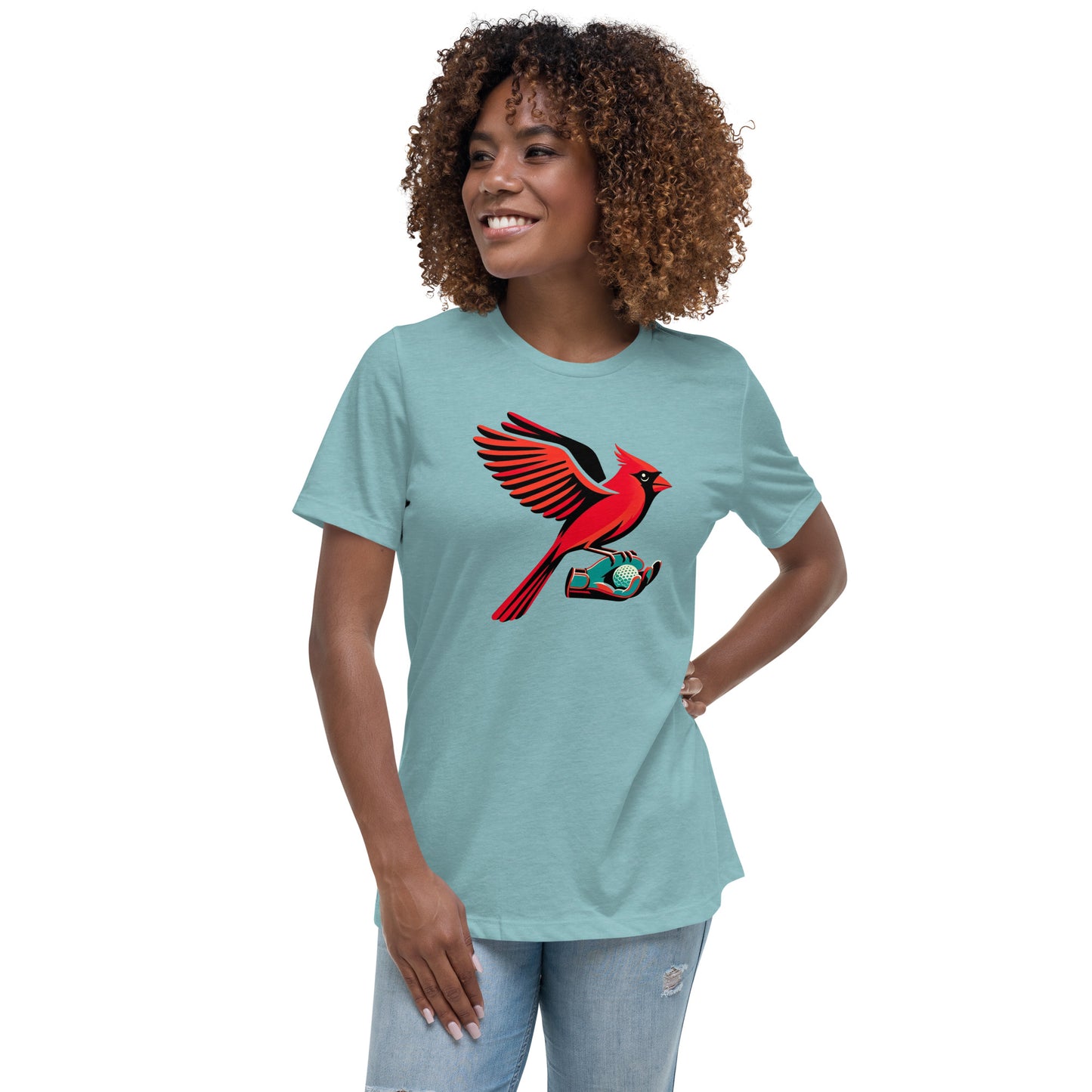 Golf Girl Minimalist Cardinal Birdie - Women’s Relaxed T-Shirt