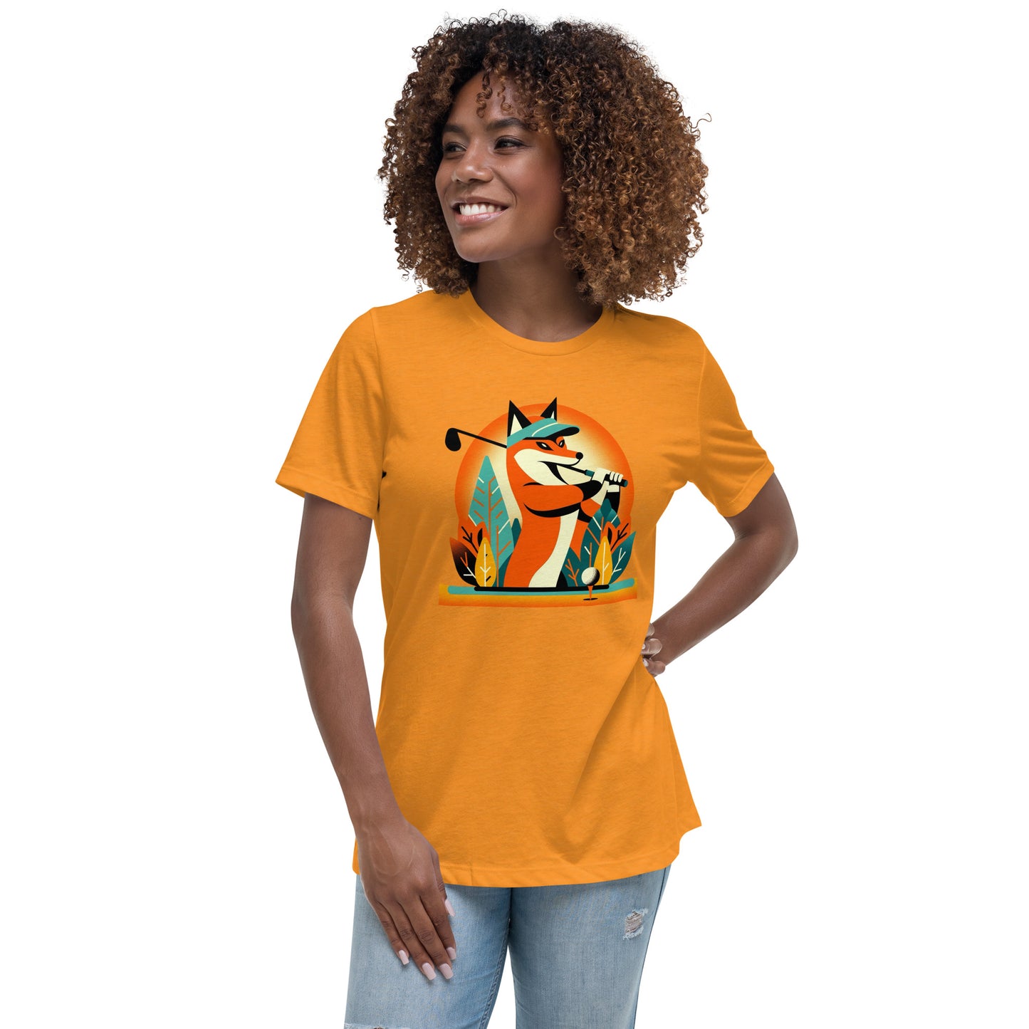 Golf Girl Minimalist Fox on the Fairway - Women’s Relaxed T-Shirt