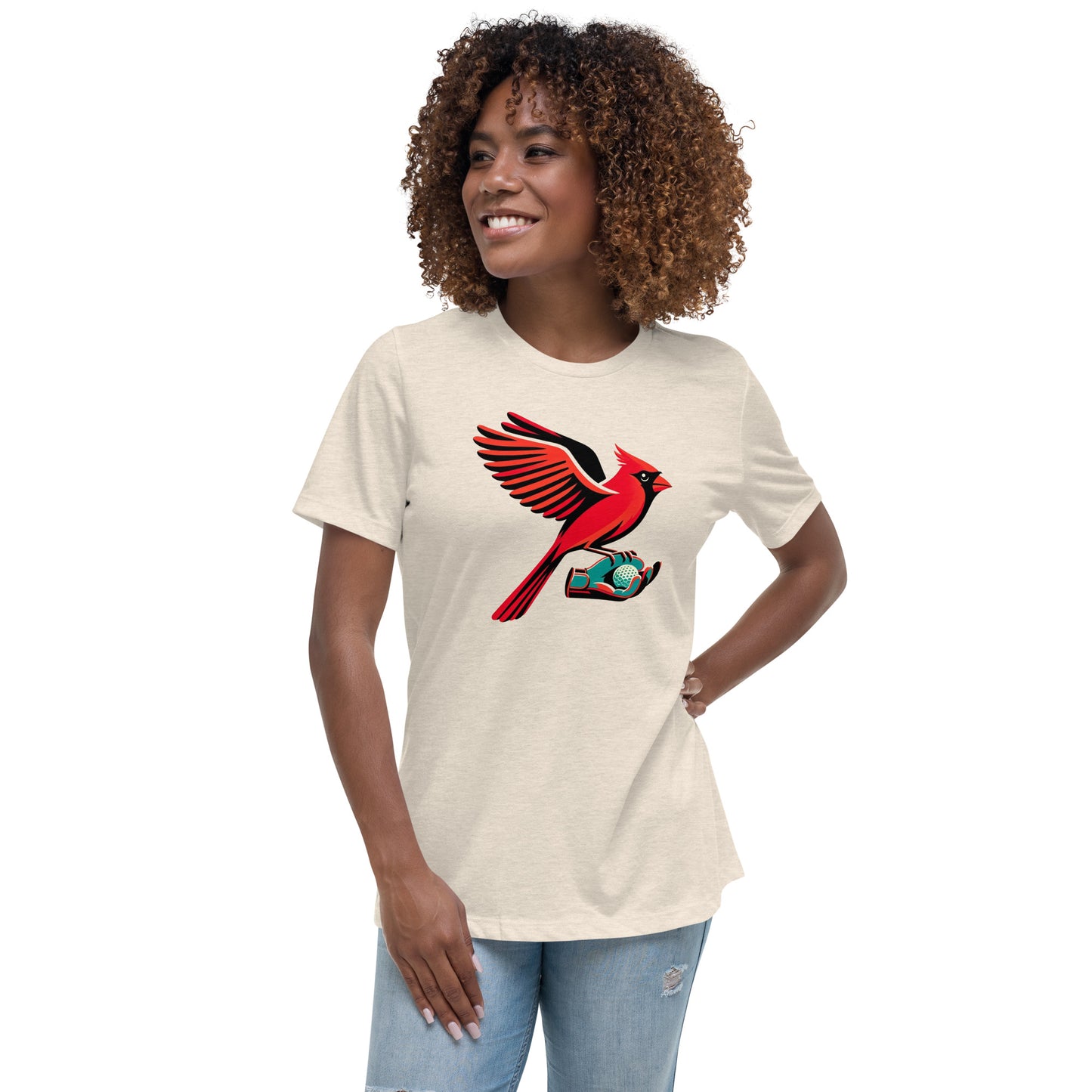 Golf Girl Minimalist Cardinal Birdie - Women’s Relaxed T-Shirt