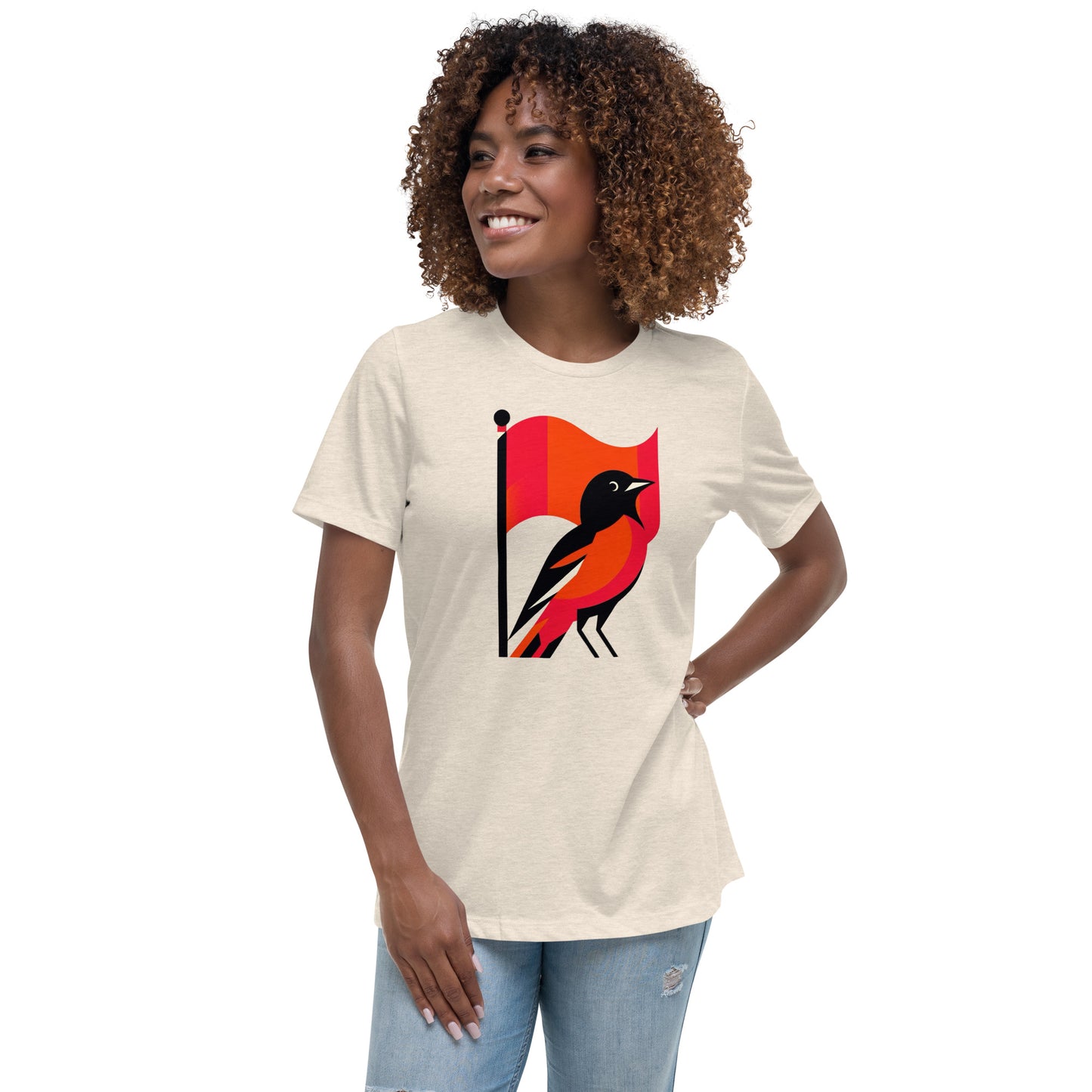 Golf Girl Minimalist Oriole and the Flag - Women’s Relaxed T-Shirt