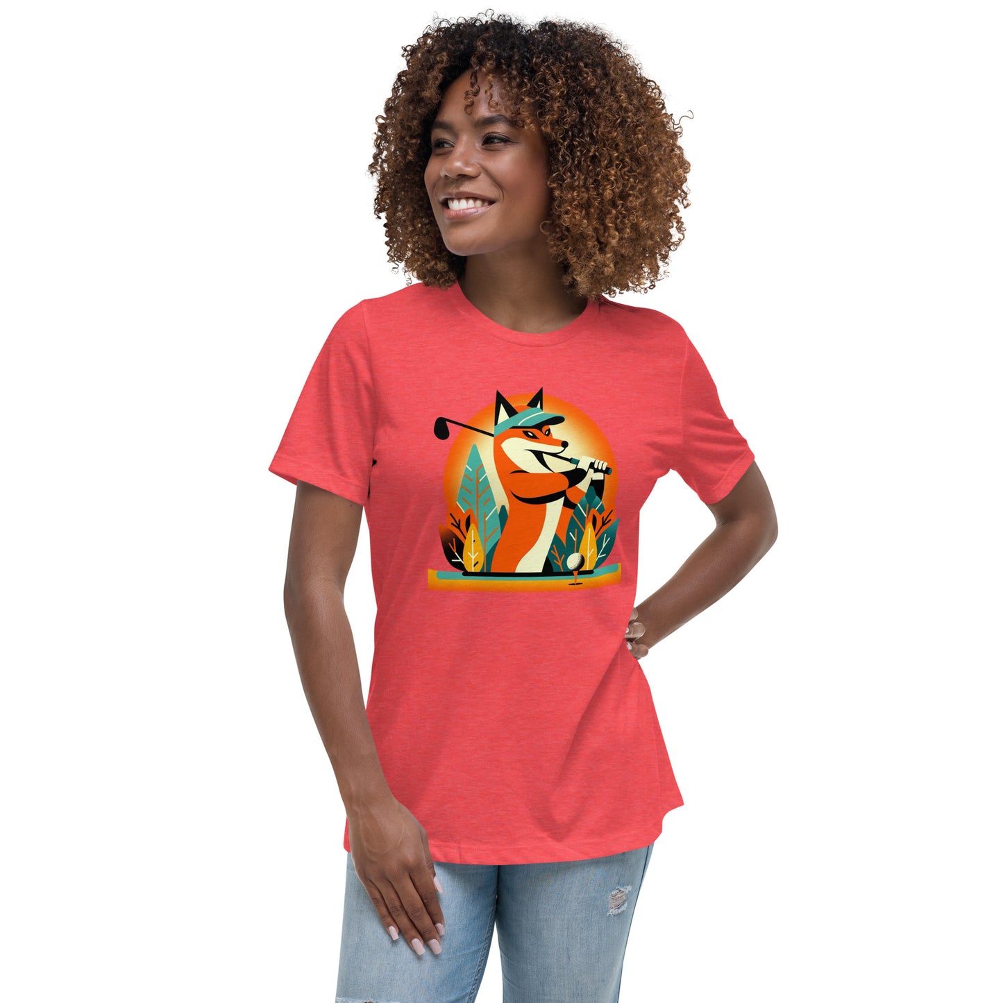 Golf Girl Minimalist Fox on the Fairway - Women’s Relaxed T-Shirt